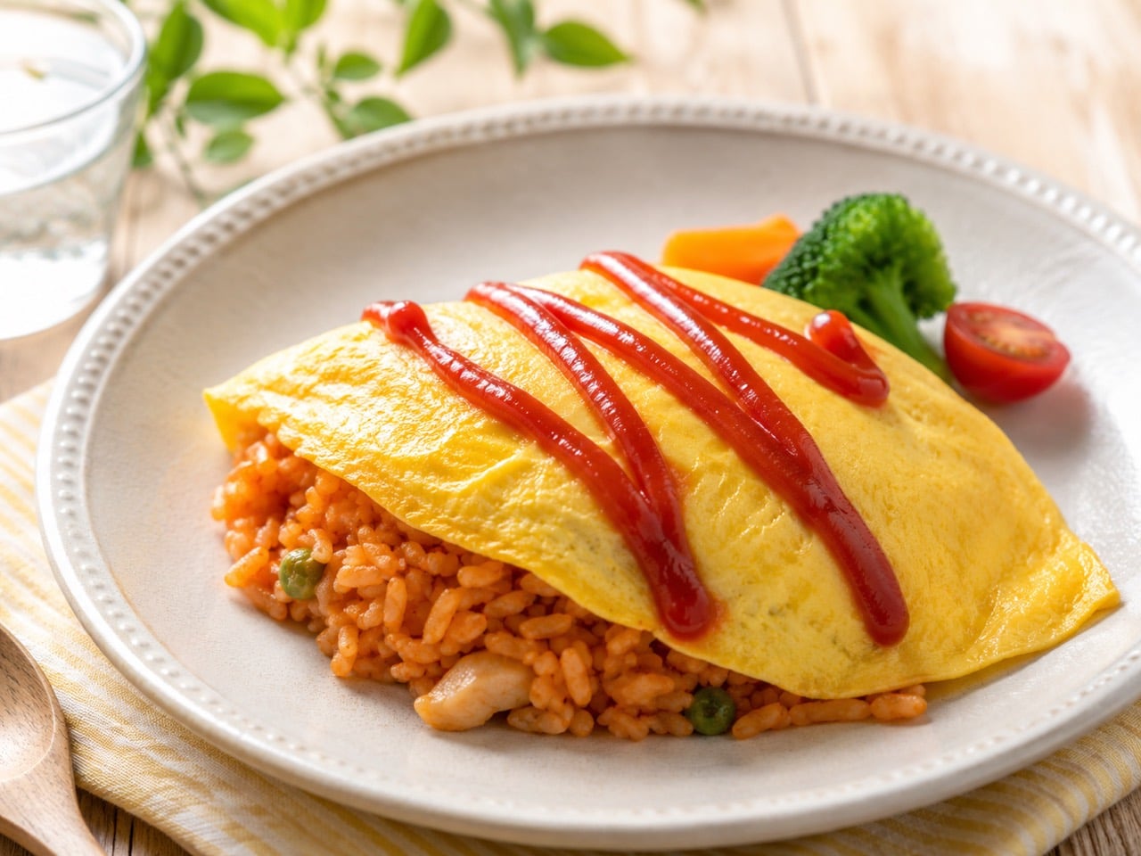 Japanisches Omurice für Kinder auf einem Teller serviert